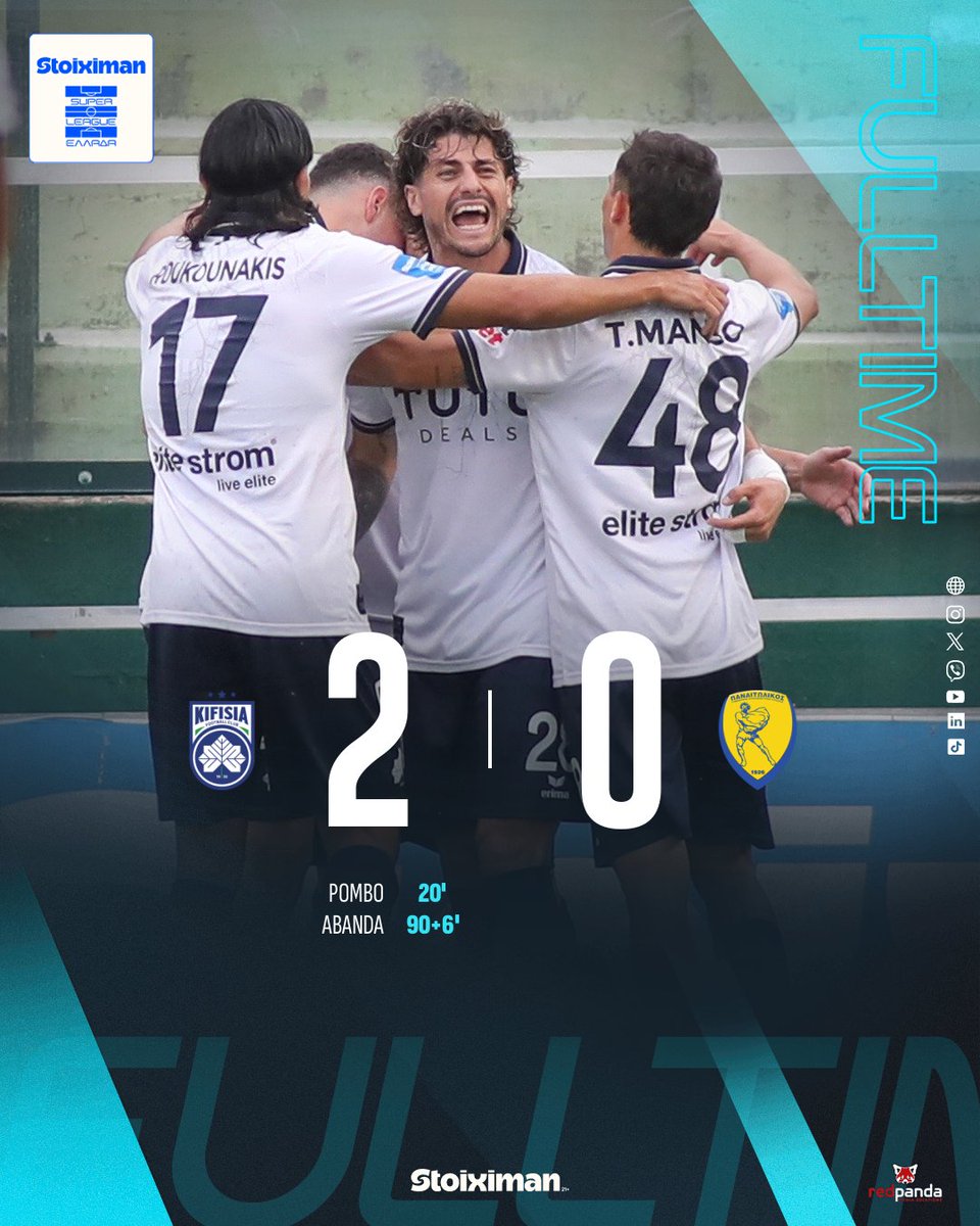 Super_League_GR's tweet photo. Έληξε η αναμέτρηση στο γήπεδο "Απ. Νικολαΐδης". Κηφισιά - Παναιτωλικός 2-0.

➡️ https://t.co/xl4wQzFcA5

#slgr #StoiximanSuperLeague #MD6 #kifpan #KifisiaFC #Panetolikos #Stoiximan https://t.co/DESM42MBgd