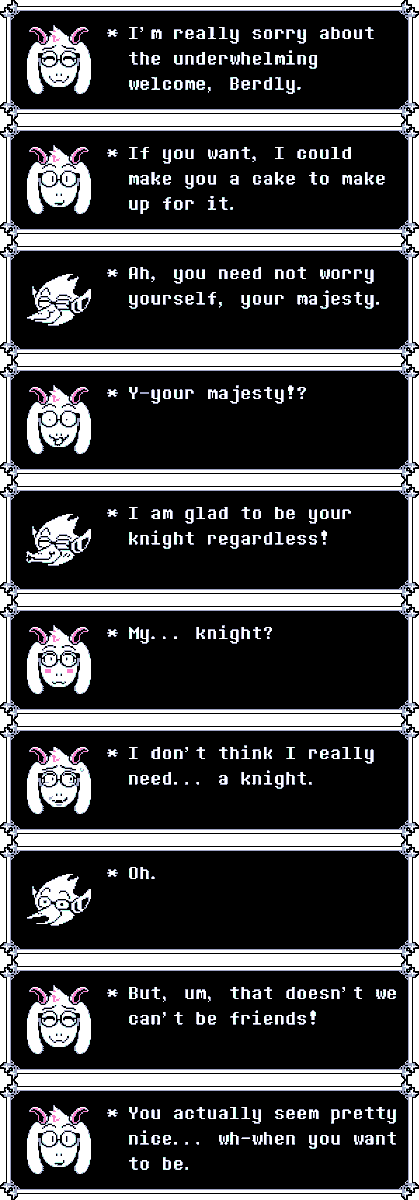 RUB1NATOR's tweet photo. i really like the idea of berdly going over the top about treating ralsei like royalty https://t.co/TxYH2Aqgq9