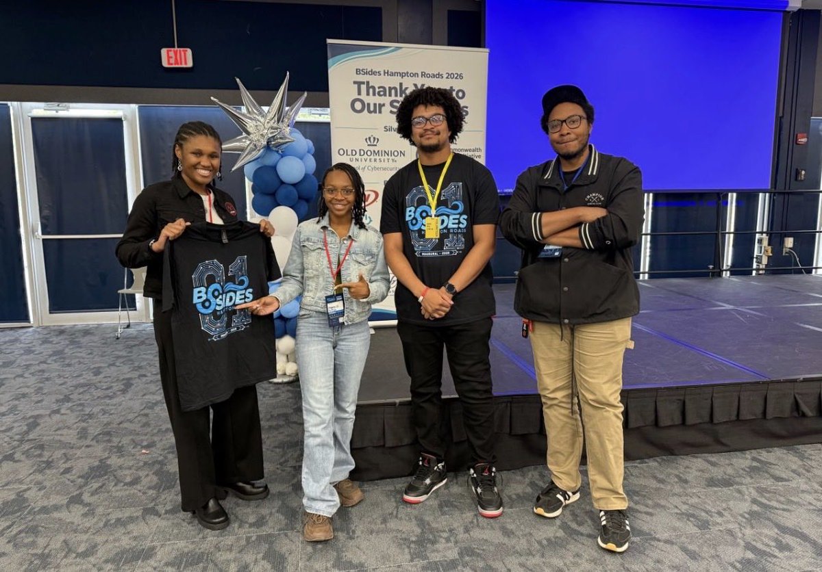BlackInCyberCo1's tweet photo. 🔥 BIC @ Security BSides Hampton Roads! @BSidesHR 

#SecurityBsides #BsidesHamptons #BIC #LitLikeBIC #BlacksInCyber https://t.co/NX1rnDikDs