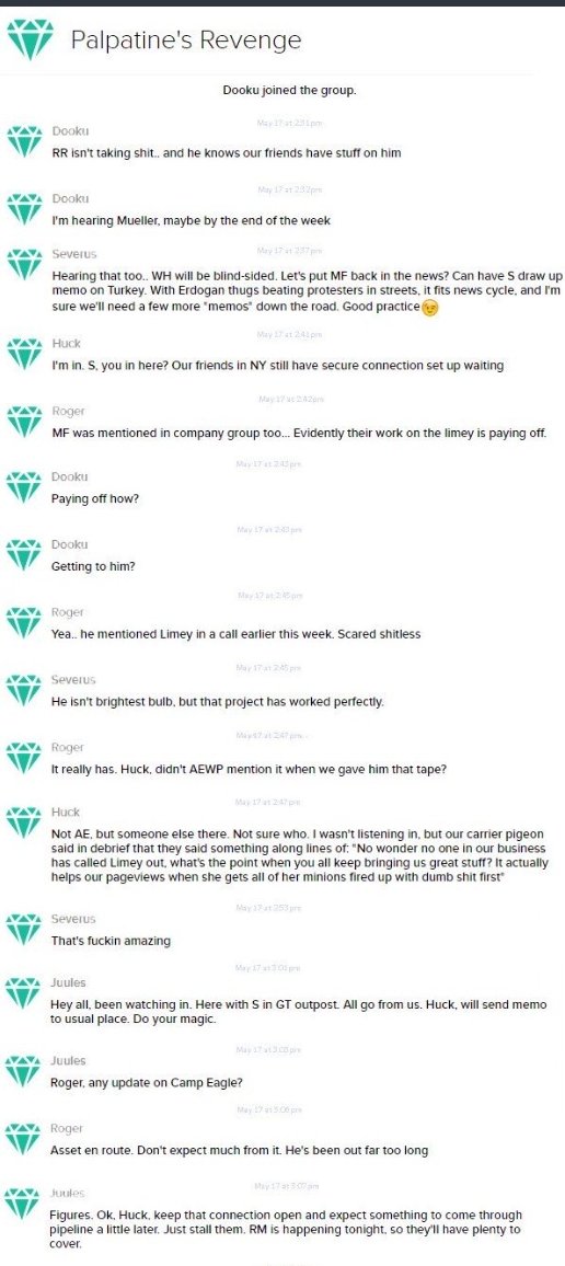 T65583369's tweet photo. This is a very interesting coversation that took place on a Star Wars game server in 2020. It shows how they plan things and coordinate attacks on all of us but most of all Trump and anyone associated with his is punished. https://t.co/9nCDxQAAmC
