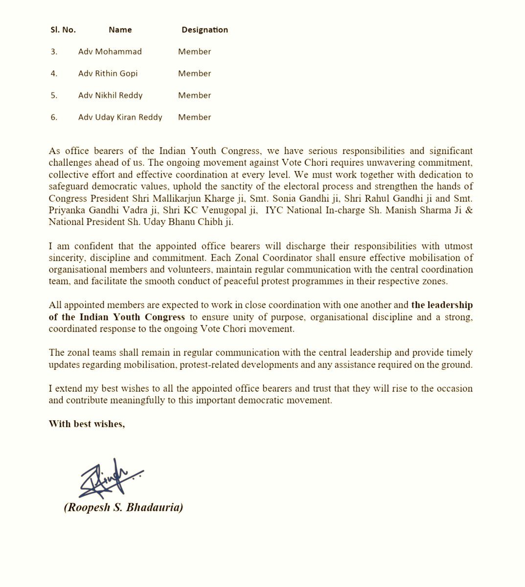IYCLegalCell's tweet photo. The "Rapid Response Team – Delhi"  has been constituted to ensure effective coordination and mobilisation for tomorrow’s protest against Vote Chori led by Hon'ble LOP @RahulGandhi ji 

Five zones, one coordinated effort, one collective resolve to safeguard democracy. 

@INCIndia @IYC @kharge @priyankagandhi @ManishSharmaIYC @UdayBhanuIYC @RoopeshINC