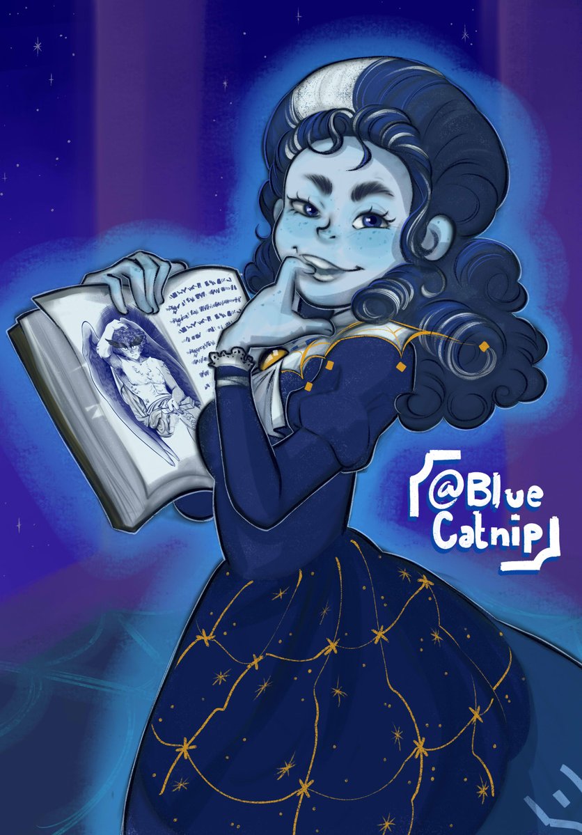Blue_Catnip's tweet photo. La escritora mañosa para celebrar el #Frankeldaday y el 15° aniversario de @cinemafantasma 💙🖋️✨

Este empezó como un redraw por mera diversión pero en algún punto entre capas me tropecé con una crisis que +

#SoyFrankelda #Frankelda #Herneval #IAmFrankelda #Frankeldafanart https://t.co/hb7KPONcbv