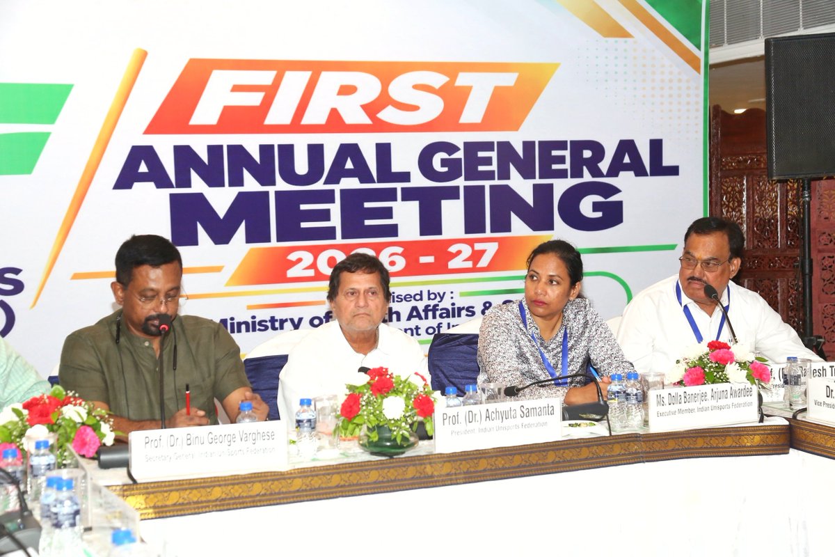 achyuta_samanta's tweet photo. I am grateful to have been unanimously elected the first President of the Indian UniSport Federation (IUSF) at its inaugural Annual General Meeting in New Delhi, in recognition of my tremendous contributions in sports in different capacities, particularly through KIIT & KISS.

This is the first time a federation like IUSF has been formed in India and recognised by the Ministry of Youth Affairs and Sports, Government of India. Its objectives are to encourage students from government and private universities across India to take up sports, provide them with good training and prepare them to compete at international events, particularly the World University Games, Asian Games, Commonwealth Games and Olympics.

At our first Annual General Meeting, we decided not to charge students any fee to participate in the Federation’s sports events. We also decided to reduce the fees for both government and private universities by 50 per cent.

I have earlier served as President of the Volleyball Federation of India and worked with other sports bodies to promote sports in India. I am grateful to Hon’ble Union Minister Dr Mansukh Mandaviya ji for his support for this new Federation, and to the Ministry for recognising it. I hope IUSF will help our young athletes fulfil their dreams and contribute to Hon’ble Prime Minister Shri Narendra Modi ji’s vision for sports in India.