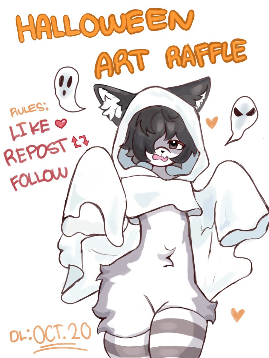 Yuuk0mii's tweet photo. HALLOWEEN ART RAFFLE!! 👻

🥇Winner: Thigh-up Drawing

-To enter:
Follow
Like and Retweet
Comment your reference sheet/ Character reference!

Ends on October 20‼️Goodluck everyone :33

#artraffle #furryartㅤㅤㅤ https://t.co/jHUowBzFQ8