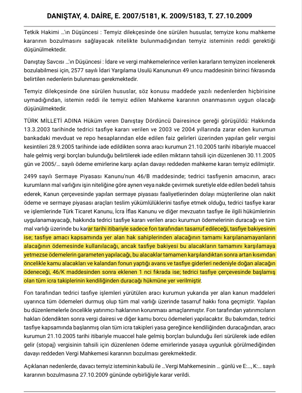 OktayDrmz's tweet photo. "PBLK" HUKUKİ STATÜSÜ KAMU ALACAKLARINDAN BİLE ÖNDEDİR.YOK SAYILMASI KANUNSUZLUKTUR! 

14-16 Eylül tarihlerinde işlemi onaylanıp parası takasta kalan (PBLK) yatırımcının alacağı hukuken bir "Kazanılmış Hak"tır. 6362 sayılı SPK Madde 79 (Takas Kesinliği) emredici kanun hükmüdür; idarenin alacağı hiçbir karar veya tasarruf, kanunun hiyerarşik üstünlüğünü ve geriye yürümezliğini çiğneyemez!

Bu konuya ilişkin emsal Yüksek Yargı kararları da aynı yönde olup görmezden gelinemez!! Emsal kararlarda da belirtildiği üzere;

"PBLK" Yatırımcının Alacağı Devletin Alacağından Bile Önceliklidir ve Devlet Bile Alacağını Yatırımcıdan Sonra Alır.

 Danıştay 4. Dairesi (E.2007/5181 ve E.2010/548) sayılı kararı ve Danıştay, 4. Dairesi, (E. 2010/548, K. 2010/3688) emsal nitelikte olup her iki kararda da "Tasfiyede öncelik yatırımcı haklarının korunmasıdır. Fon tarafından yatırımcıların hakları ödendikten sonra vergi dairesi ve diğer kamu borcu ödemeleri yapılacaktır" şeklinde hüküm verilmiştir. 

Bu durumda şunu Devlet bile tasfiyede kendi kamu alacağını fon alacaklarından yani "PBLK" lilerden sonra tahsil edebilirken, idare bu hakkı nasıl yok sayabilir?

BU DURUMDA;

PBLK durumdaki yatırımcı kanuna aykırı şekilde yok sayılırsa, SPK açık bir "Hizmet Kusuruna" imza atacaktır. Asıl o zaman SPK'ya karşı açılacak tam yargı (idari tazminat) davalarıyla kamu çok daha ağır bir zarara uğrayacaktır. 

Pardus KHA fonunda tasfiye nasıl tamamen kitabına ve hukuka uygun yapıldıysa, Tera ve Pusula fonlarında da aynısı olmak zorundadır. Ödemeleri sükunetle bekliyoruz. Ancak olur da çoğunluk için kanunen hak sahibi "PBLK" durumdaki yatırımcısı feda edilirse bu takdirde sermaye piyasalarımız kapanmaz bir yara alır.

 KANUN AÇIKTIR! AKSİ DURUMDA BU HUKUKSUZLUK AÇILACAK DAVALAR İLE YARGIDAN DÖNER! #PBLK_ÖNCELİKLİDİR #PBLK_İPTALEDİLEMEZ #Tera #THF #TLY