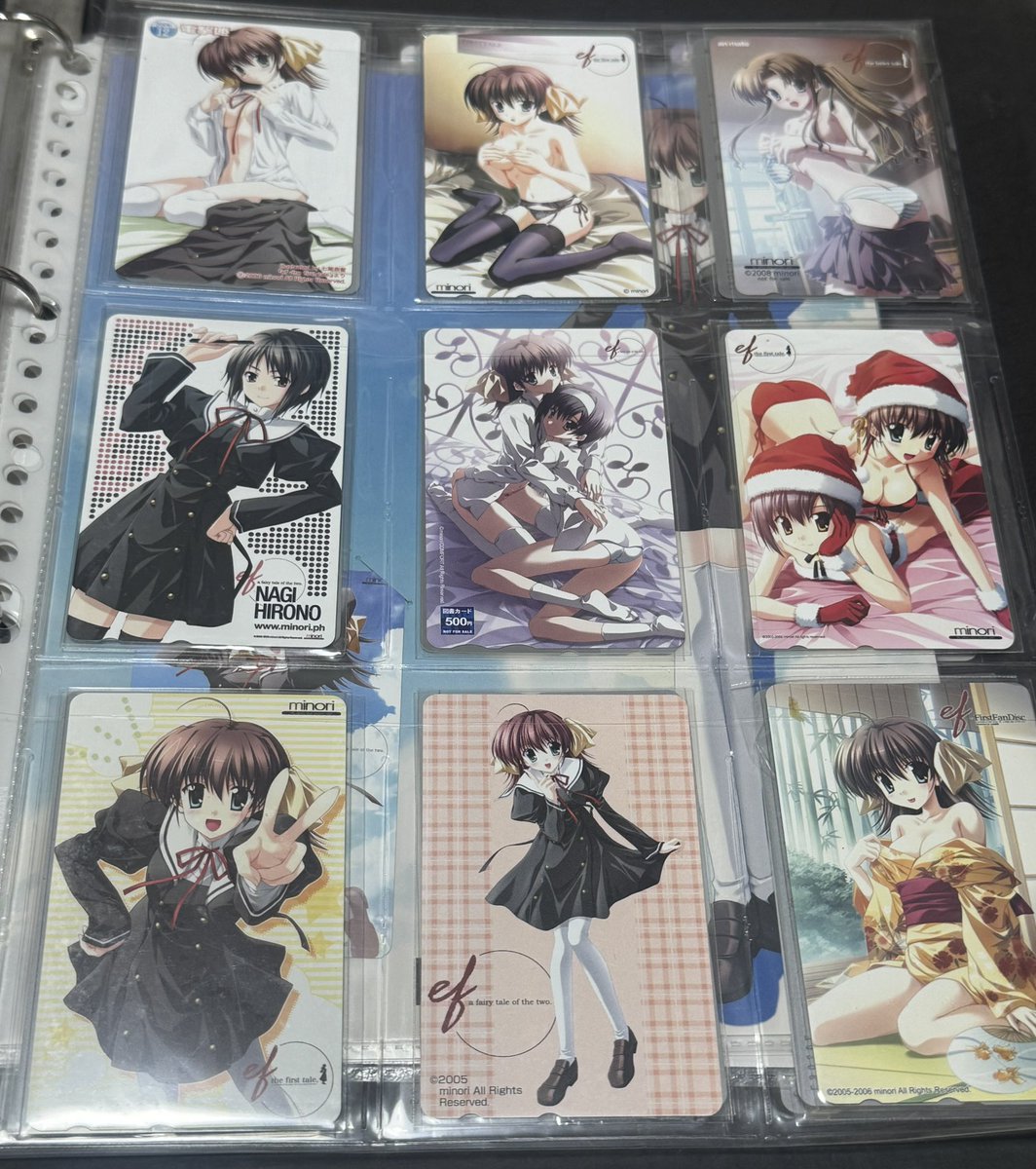 hopepxl's tweet photo. efのテレカその2
1枚目の写真は抽選プレゼント系
クリスマスのやつがほとんど出品されず、去年まで見つからない位難易度高かった。
これだけ集めても全種類じゃないから本当恐ろしい時代だった…

#ef #minori https://t.co/4Hlqm5rJ1O