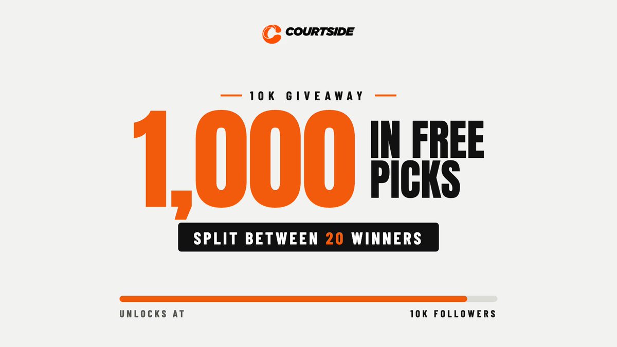 courtsideapp's tweet photo. we are 769 followers away from 10k and i have counted them😂

when we get there, 20 of you split 1000 in free picks

➕ follow
🔁 repost
 👥tag a friend who needs this https://t.co/qdbo32axZx
