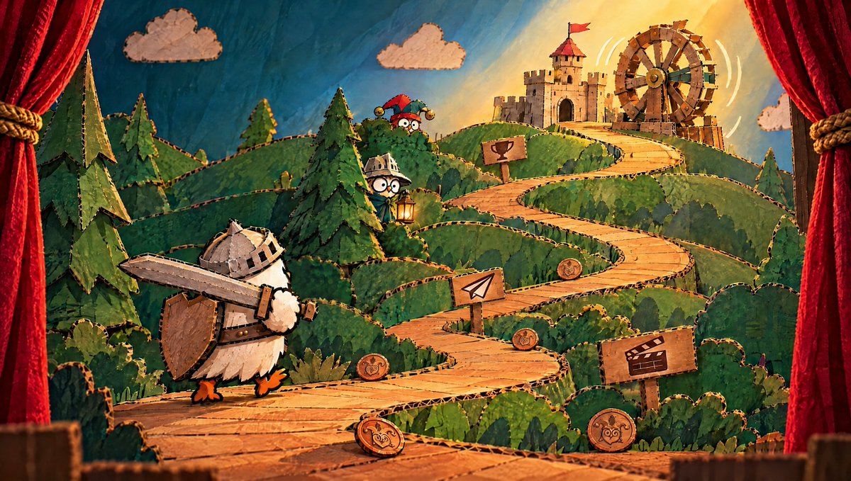 SIRHOOT_old's tweet photo. Big days ahead in NEAR Shire! 🦉⚔️

🎬 Oct 12: my pilot premieres
💬 Our TG opens
🏆 The contest kicks off: up to $500
Then we build the flywheel together. Every contributor, every fan is a piece of it. Every push keeps it steady and spinning. https://t.co/03iVK5njZ5
