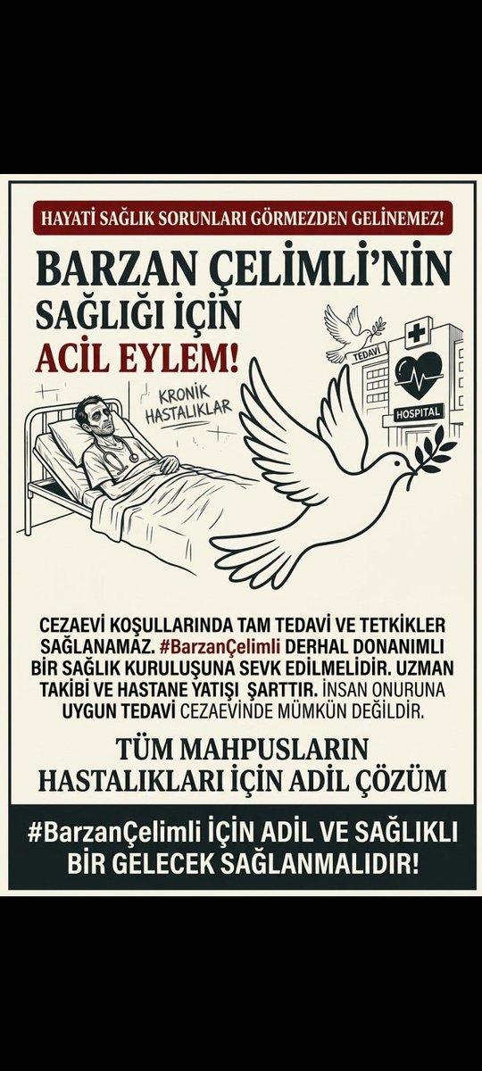 Gneatalkayqugk's tweet photo. Tek istediğimiz :Acil sevk , doğru teşhisve gerekli tedavi !
Bu çağrıyı  duyun , paylaşın ,sesiz kalmayın !#BARZANÇELİMLİ 
@saglikbakanligi @adalet_bakanlik  @Akingurlek_ https://t.co/h2mAsqIlFZ