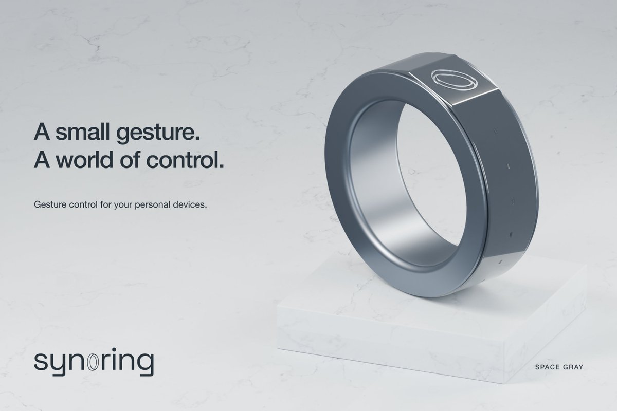 SynoRing's tweet photo. A small gesture. A world of control.
Meet Synoring — a ring that brings gesture control to your personal devices. https://t.co/kTLHSM9meu