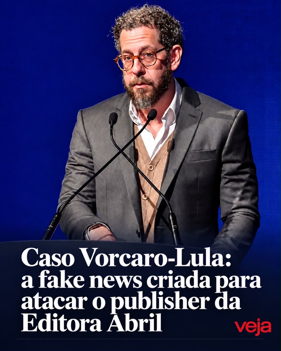 mfriasoficial's tweet photo. Em vez de responder às denúncias publicadas por VEJA, espalhou-se uma associação que, Fábio Carvalho, publisher da Abril, teve um jantar de apoio a Flávio Bolsonaro. Segundo a própria revista Veja, a informação era falsa, e uma checagem básica das datas e dos deslocamentos teria bastado para perceber a mentira.

A esquerda e a imprensa que se alinha ao projeto de poder do PT conhecem bem esse expediente: lançar a suspeita, repetir a narrativa e esperar que o estrago sobreviva à correção. Mas a verdade não se rende ao barulho. E nenhum rótulo — “fake news”, “trama” ou “ataque” — substitui a obrigação de apurar os fatos.

É assim que a política se degrada em administração de aparências. A imprensa, cuja autoridade depende da independência e do compromisso com os fatos, perde sua função quando se deixa absorver pela lógica partidária. E a esquerda, quando recorre a esse expediente, não combate a desinformação: apenas tenta reservar para si o direito de definir quais falsidades serão condenadas e quais serão toleradas.

Tudo isso é uma clara tentativa de intimidação política. Quem se diz defensor da verdade precisa parar de espalhar informação sem apurar e corrigir o que publica com o mesmo destaque. As denúncias devem ser investigadas. A mentira contra o publisher também. O público merece fatos, não cortina de fumaça para proteger o Lula e o PT.