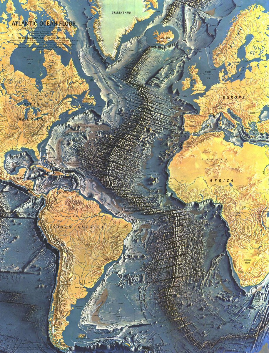 Civixplorer's tweet photo. Atlantic Ocean Floor, by National Geographic. https://t.co/xeNprZdKPP