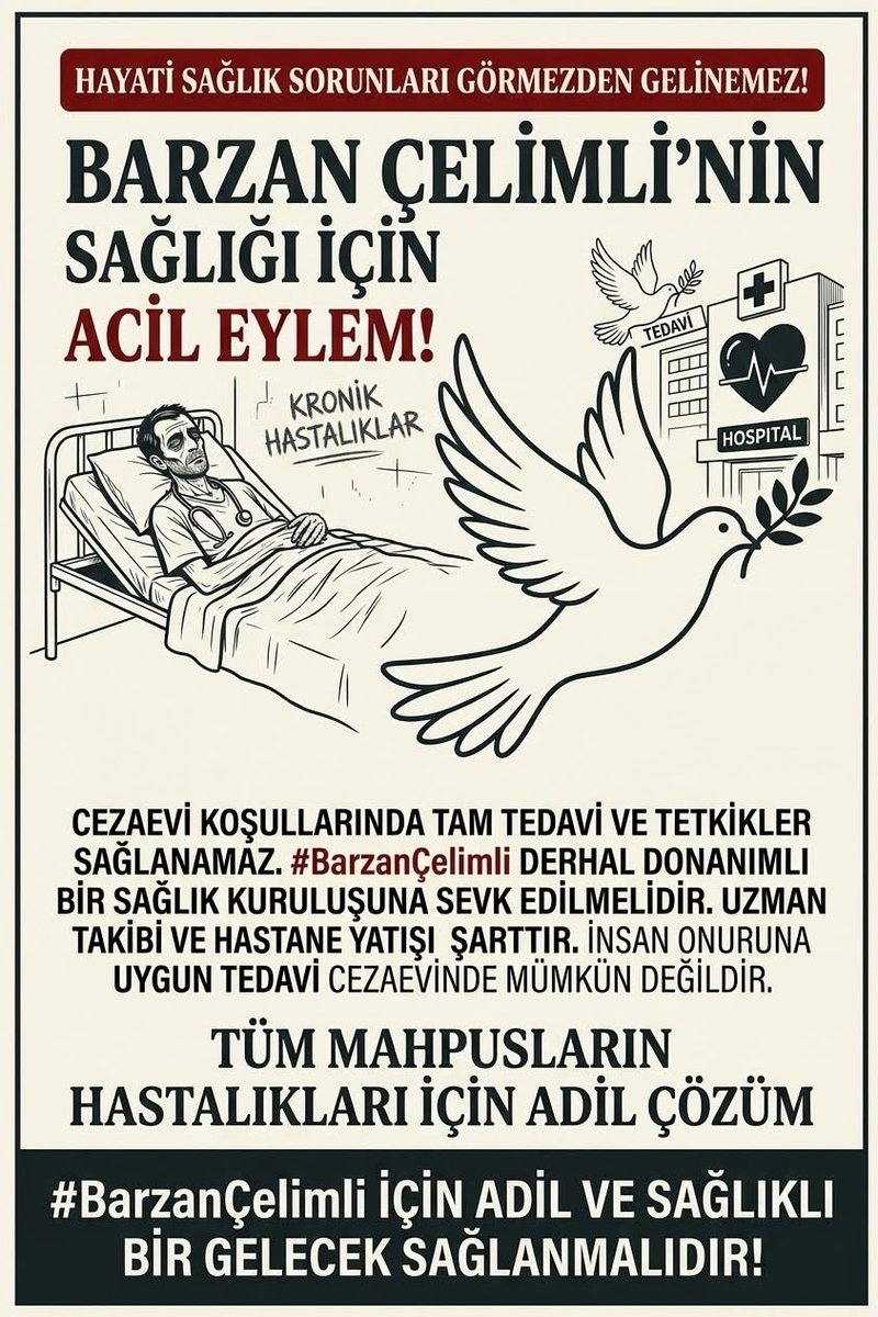 mehmetaliclmli6's tweet photo. #barzançelimli 🚨BARZAN İÇİN ACİL SEVK‼️‼️‼️‼️‼️@adalet_bakanlik @saglikbakanligi @abakingurlek https://t.co/O9zJRUeNDZ