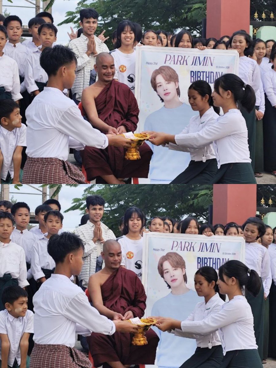 teamparkfilter's tweet photo. +fans came to organize an idol birthday project. Seeing young fans share such strong philanthropic spirit left him truly moved and inspired! 

The kids were beyond thrilled, pointing at Jimin’s vinyl banner and cheering for "Beloved Idol!”+ https://t.co/aMuGMhzaGw