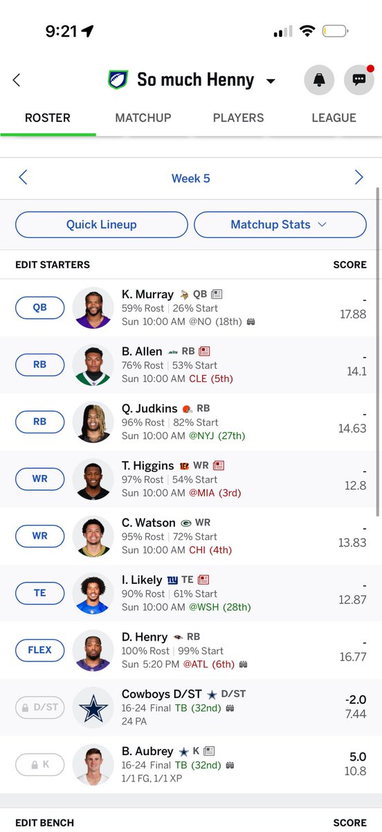 easymoneytoo1's tweet photo. @YahooFantasy Who do I start today https://t.co/pJBQWCl76Y