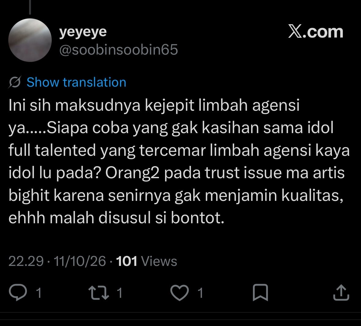 phampham919's tweet photo. @oryzaq @integraaaaalpp ngebela diri sambil hina idol lain maksud lu? https://t.co/VZ4LQT4swa