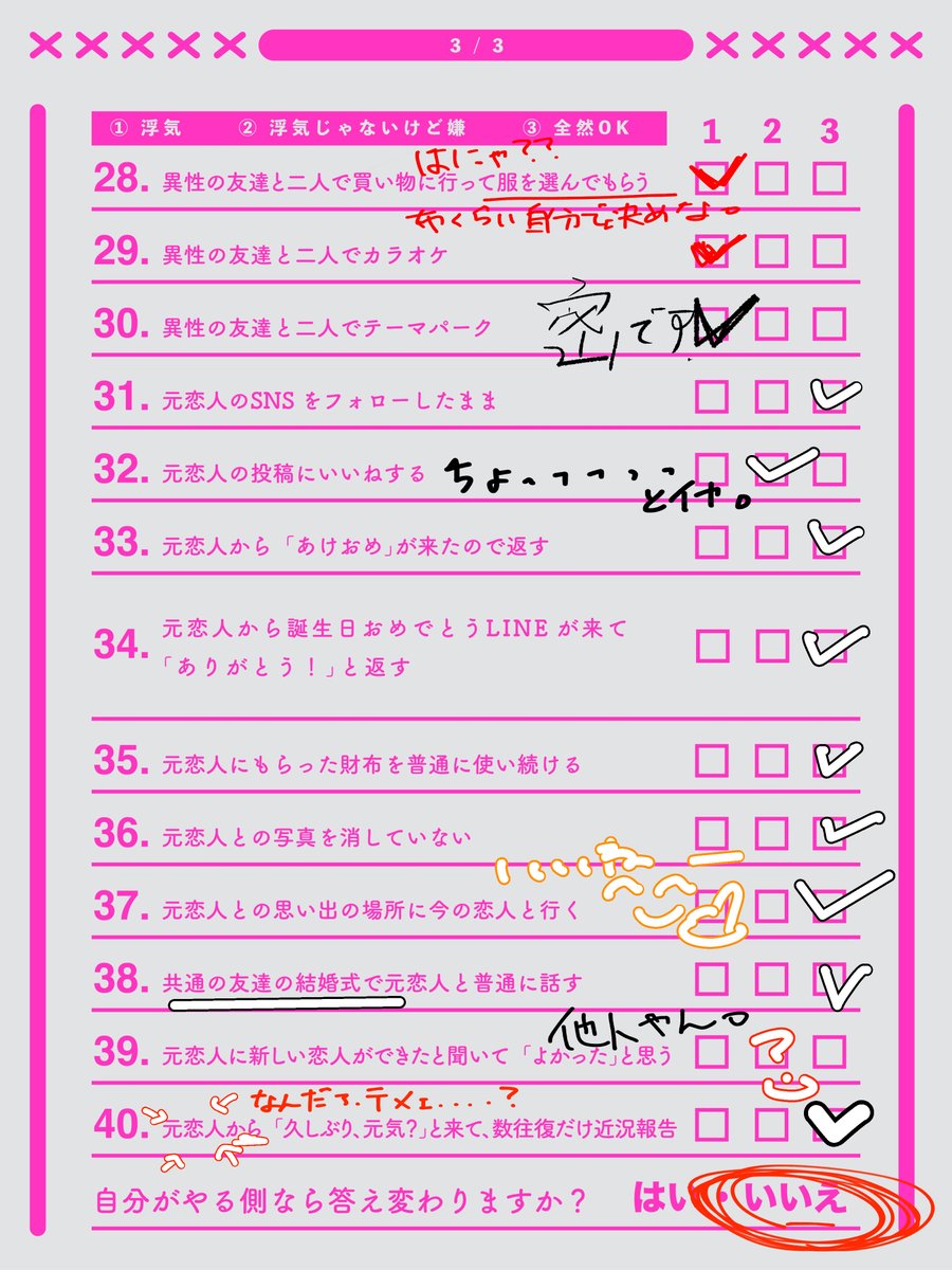 PekeIsPeak's tweet photo. おつペケ❕❌
浮気判定シートしてたら3時間経っててガチ横転‼‼‼‼‼😆
オタクちゃんとやいのやいの言いながら色んな価値観があっておもろかった😾🔥ｱﾁﾁ
女神を不安にさせないでﾖﾈｯ‼🫵おれは姫だ👸(でも全然我慢しちゃう、たぶん)
#ペケライブ https://t.co/jbEfP3ulau