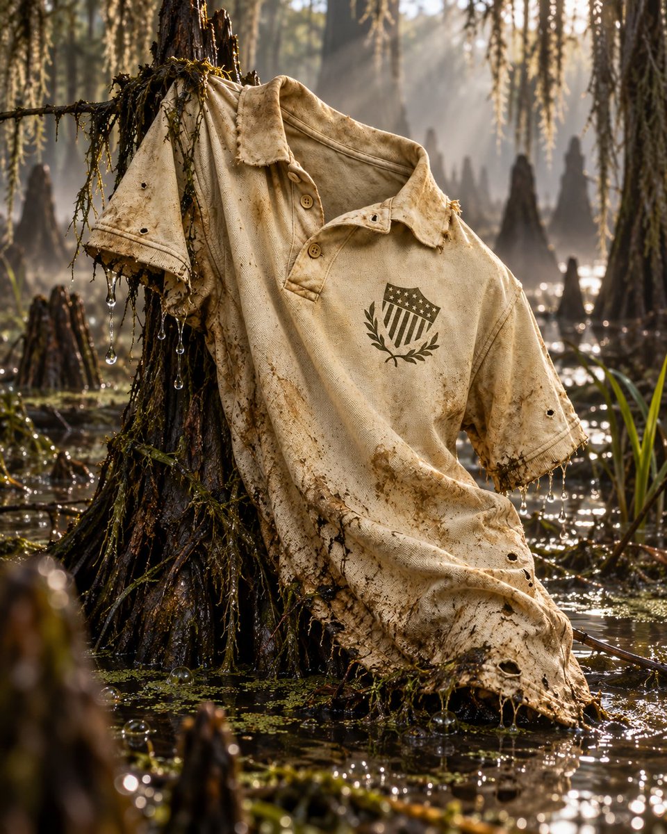 RKAD4NJF's tweet photo. - 40% Landfill Cotton
- 30% Recycled Polyester
- 20% Dried Sewage
- 10% Rat Feces

- America First Crest
- Pre-Soaked in Aged Urine
- Authentic Fecal Staining
- Moth-Eaten Ventilation Holes
- Frayed Sleeves &amp; Warped Collar
- Unwashed, Relaxed Fit https://t.co/WvIjUJoOLw
