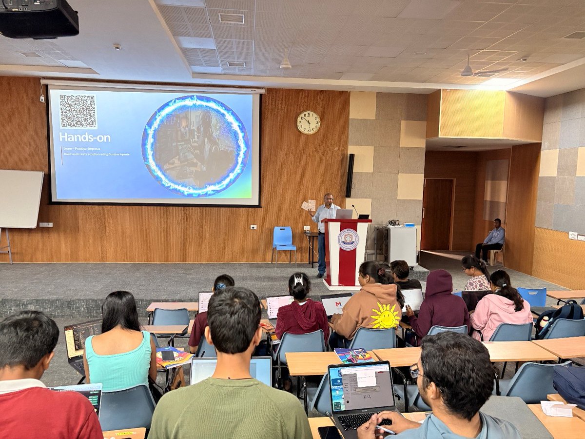 IIIT_Pune's tweet photo. Micro-Credits on Software Engineering @IIIT_Pune!

Mr. Rahul Kumar Gupta, VP – Digital Engineering, @IncedoInc delivered a two-day session on AI agents &amp; Agentic AI, Hands-on Agent-Based Dev using Visual Studio, and Career prep &amp; industry expectations!

#SDG4 #SDG8 #SDG9 #SDG17 https://t.co/evYnaHIpdE