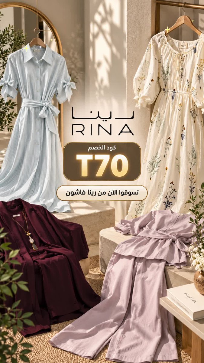 CopounShein's tweet photo. تألقي بأرقى صيحات الموضة من رينا ووفري فلوسك الآن مع كود الخصم T70 الفوري!

#كود_خصم_رينا #رينا #تخفيضات #كود_رينا https://t.co/htYizpmGMr