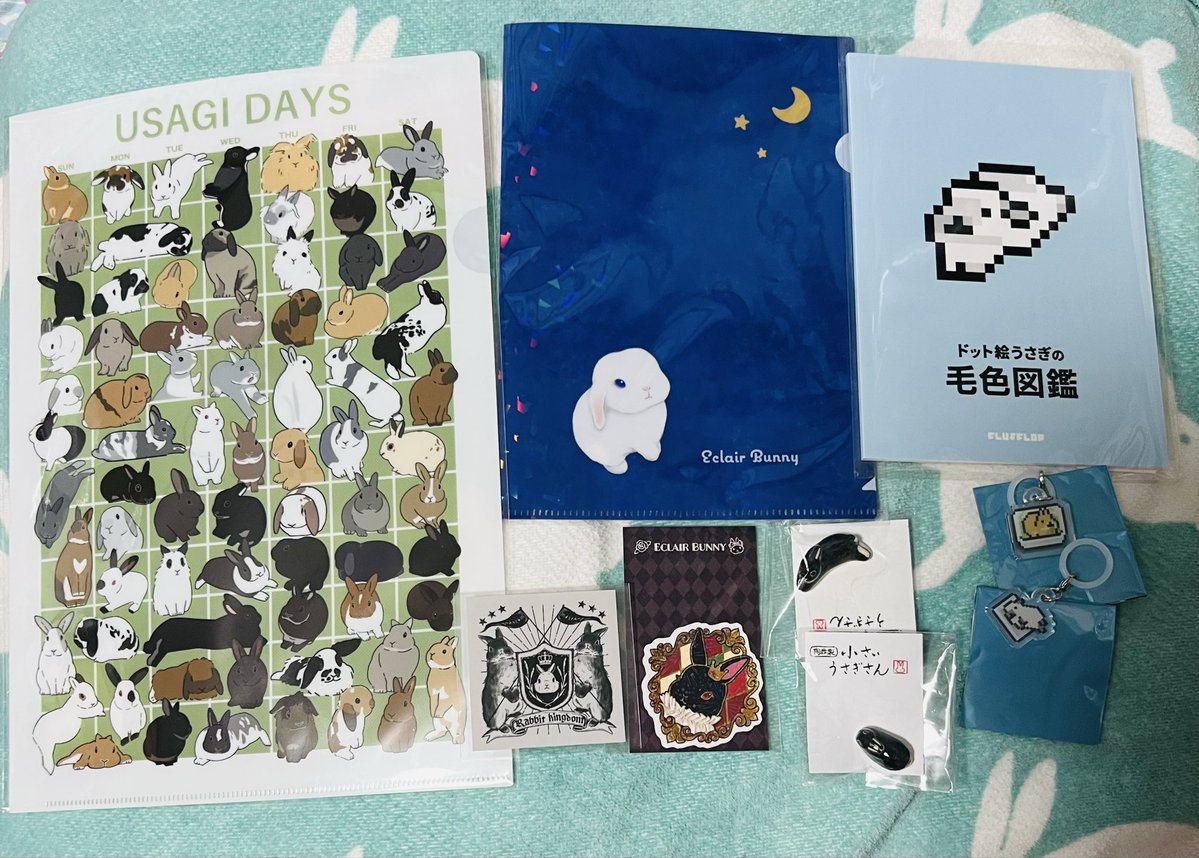 FiboMom's tweet photo. #うさぎDays  ②
お迎えしたものの続き〜

開店待ちでなければお目にかかれないものもあって、ちょっとたいへんな今回の
うさぎDays でした🐰

@eclairbunny
@miya_1130
@flufflop
@misato_youka
@hara_peco30 https://t.co/Kk5r04lgxO