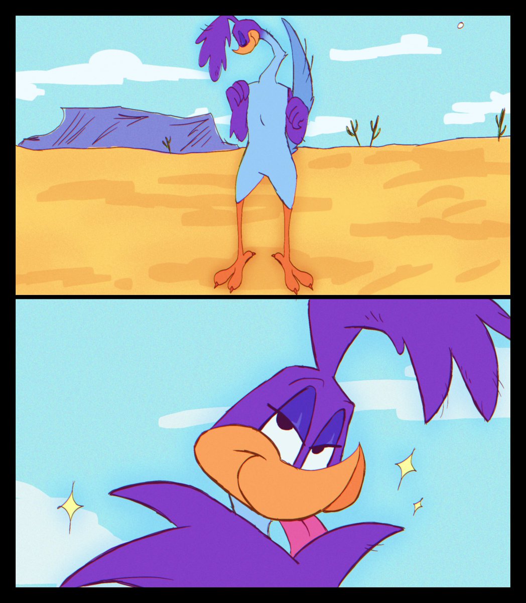 macarronn__'s tweet photo. "Birds for some reason" pero es wileroad (no sé animar así q conformense con un comic pedorro)

#looneytunes #looneytunesart #wilerunner #wileroad #roadrunner #wileecoyote #bugsbunny https://t.co/YUpo7j5ot1