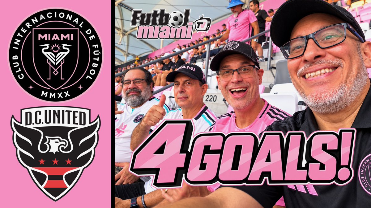 FutbolMiamiTV's tweet photo. Check out our latest Game Day Vlog @InterMiamiCF vs @dcunited #Messi and @LuisSuarez9 each score twice! See the goals and tomfoolery that took place with @Pieter_Brown &amp; @UncleEd69 
Get your #InterMiamiCF gear at @Canes_Wear 
🎥: https://t.co/mGYD2OeJPn https://t.co/F603ku6IQq