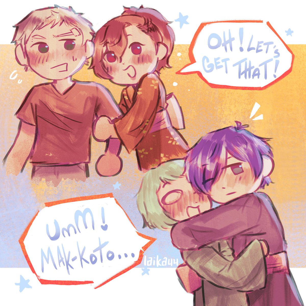 laikauu's tweet photo. Clingy twins #persona3 https://t.co/y5HpibhQAt