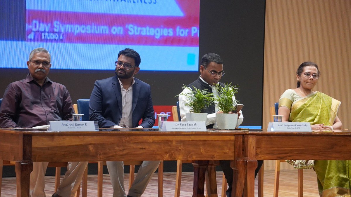 RIEMYSURU's tweet photo. The One-Day Symposium on 'Strategies for Promoting Mental Health and Well-being in Schools' held on 10th Oct 2026 at RIE Mysuru concluded successfully. Heartfelt thanks to all speakers and participants for making it impactful. https://t.co/8QjK3JdAfq