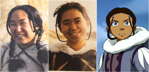kittybatmomo's tweet photo. Today I learned from atlaculture on Tumblr that Katara’s “hair loopies” are an actual Inuk hairstyle called “qilliqti” in Inuktitut. https://t.co/FX5aIuX97r