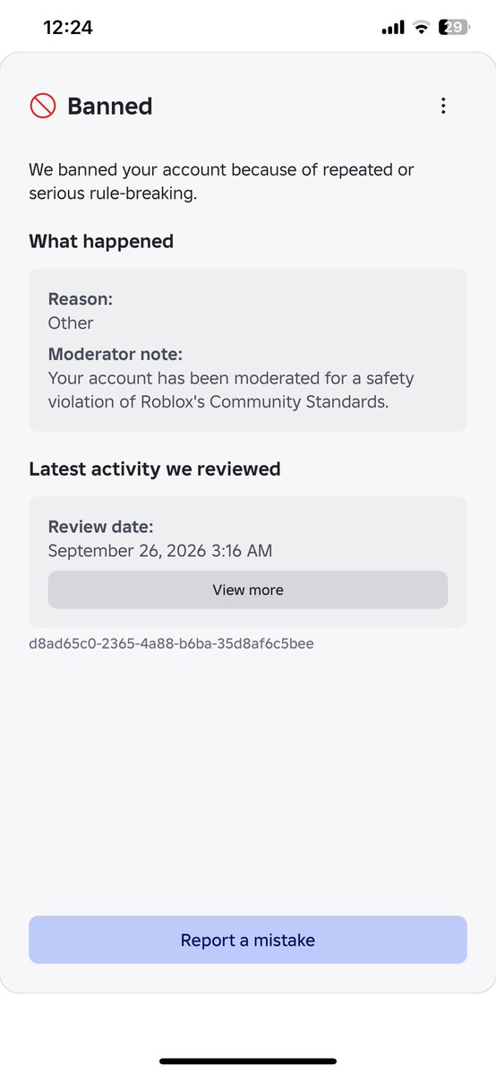 Vulpixyishere's tweet photo. dude on what reason i get banned for??
i already sent appeal and stuff yall still ghosted me hello???
my acc is have zero warning whatsoever
my acc that i been keep good and clean for years gone for no reason
@Roblox 
#roblox https://t.co/AwDFNCVpfh