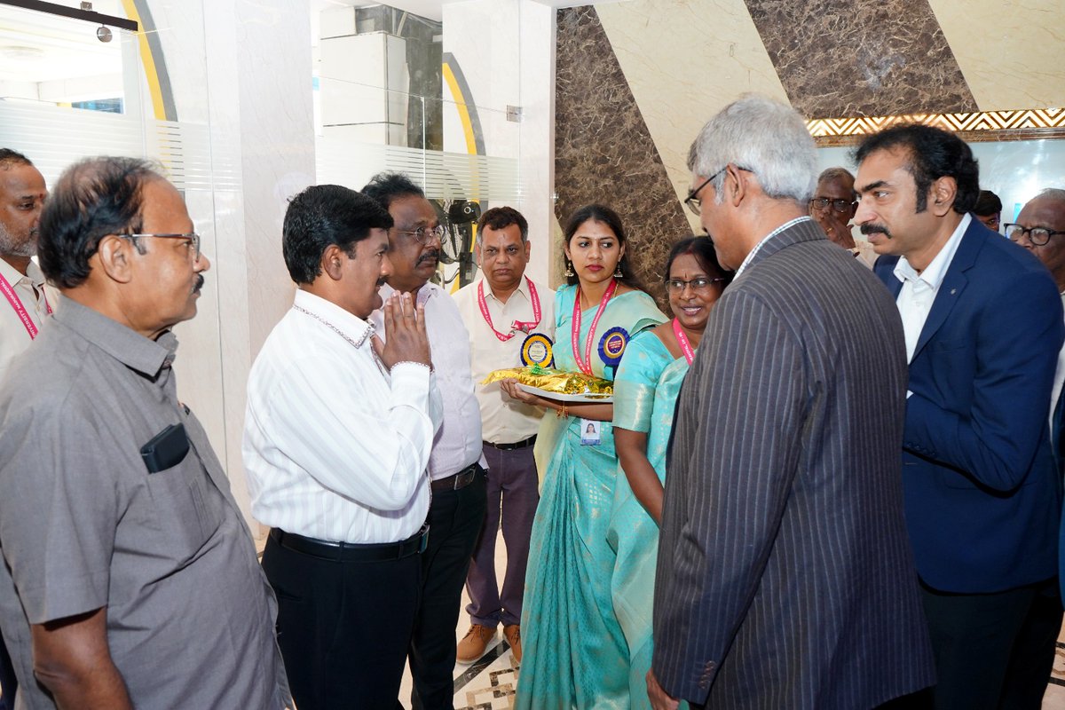 AcsArunkumar's tweet photo. Delighted to release the TECHASTRA’26 – VISION souvenir and welcome our esteemed guests, Mr. Venkata Subramanian T.R., Delivery Head – EU, APAC, EMEA: MFG – IT IS, TCS, Chennai, and Mr. Aditya Ranjan, Technical Program Manager / Solution Architect, Mercedes-Benz Research & Development India (MBRDI), Bengaluru. 

#DRMGR #MGRERI #Techastra #MBRDI