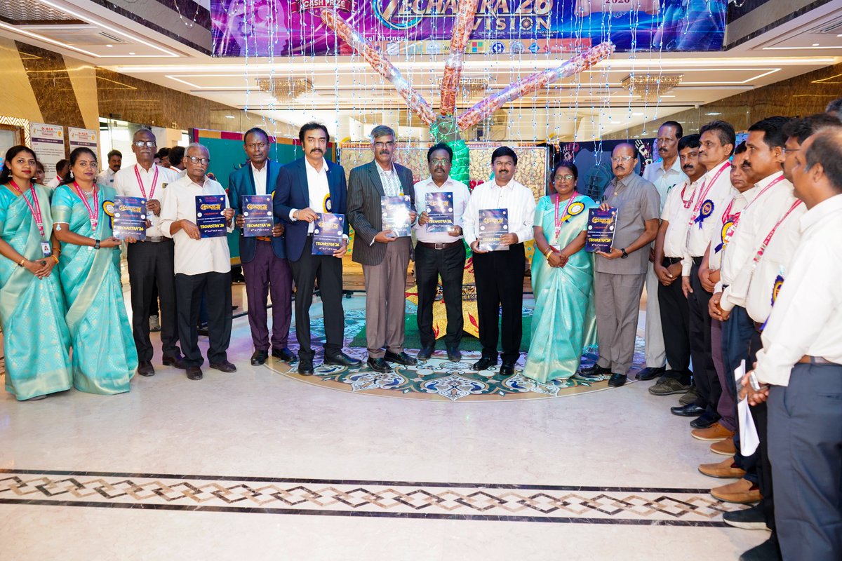 AcsArunkumar's tweet photo. Delighted to release the TECHASTRA’26 – VISION souvenir and welcome our esteemed guests, Mr. Venkata Subramanian T.R., Delivery Head – EU, APAC, EMEA: MFG – IT IS, TCS, Chennai, and Mr. Aditya Ranjan, Technical Program Manager / Solution Architect, Mercedes-Benz Research & Development India (MBRDI), Bengaluru. 

#DRMGR #MGRERI #Techastra #MBRDI