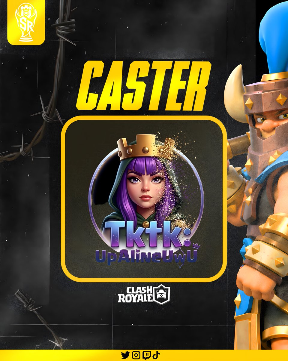 SXRKING_LEAGUE's tweet photo. 📢 𝐓𝐇𝐄 𝐀𝐑𝐂𝐇𝐄𝐑 𝐐𝐔𝐄𝐄𝐍 📢

🟡 He has long believed in this great project, eager to bring a lot of excitement.

We present:

[🇲🇽] @AlineGa1305 as an official caster of the first edition.

🌟 Thank you for supporting us and welcome to the #SXRKING family!!

#ClashRoyale #SXRKING_LEAGUE #Caster