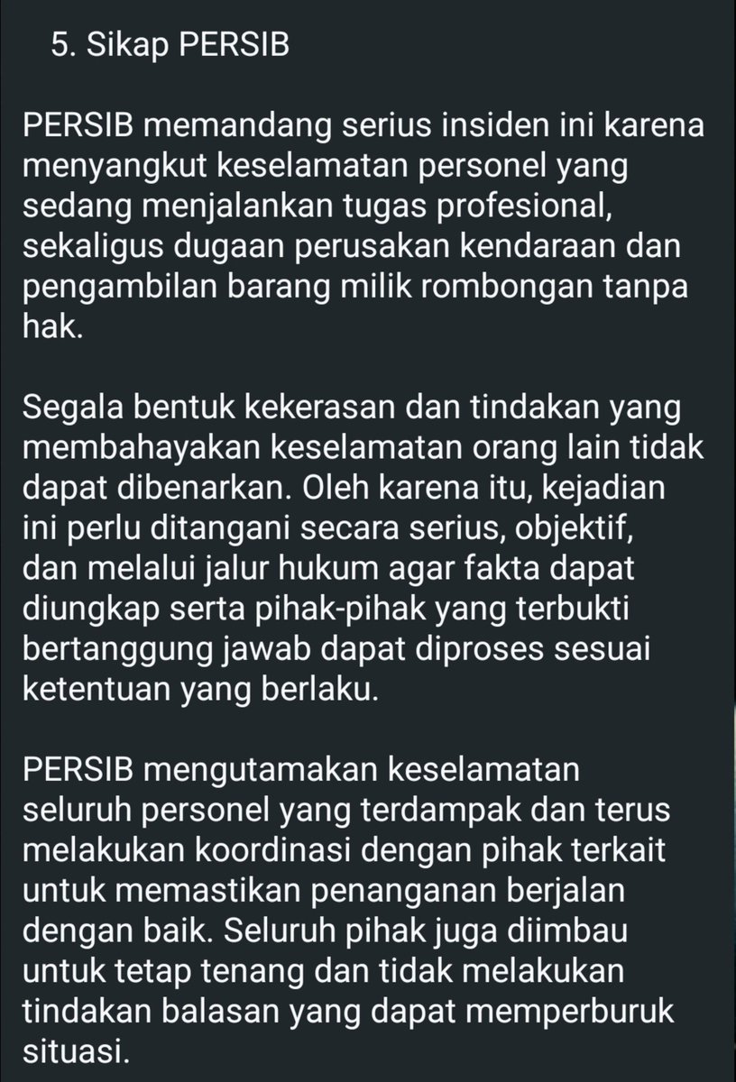 firzieidris's tweet photo. Langkah penanganan dan respons Persib terhadap insiden penyerangan dan penjarahan ke rombongan bus tim EPA Persib U-18 di Rest Area Batang, KM 360, Jawa Tengah, malam ini. https://t.co/z88o0iUOts