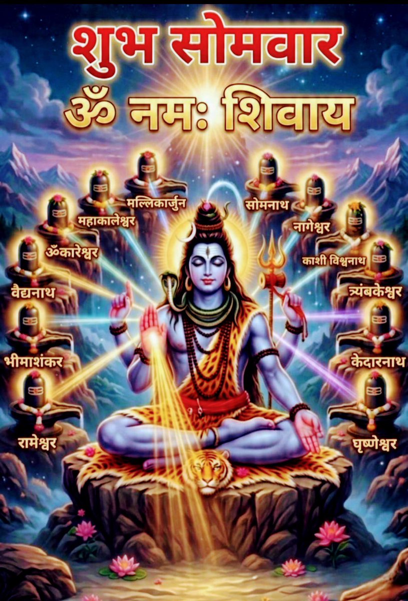 Gravim71's tweet photo. #शिवतांडव : - 
सहस्रलोचनप्रभृत्यशेषलेखशेखर-
प्रसूनधूलिधोरणीविधूसराङ्घ्रिपीठभू:।
भुजङ्गराजमालया निबद्धजाटजूटकः
श्रियै चिराय जायतां चकोरबन्धुशेखर:।
महादेव आपकी की महिमा अपार है।
🌺🌾जय महाकाल🌾🌺
🌸☘️ॐ_नमः_शिवायः☘️🌸
🌼🍃जय बैद्यनाथ धाम 🍃🌼 https://t.co/iQxTVstcch