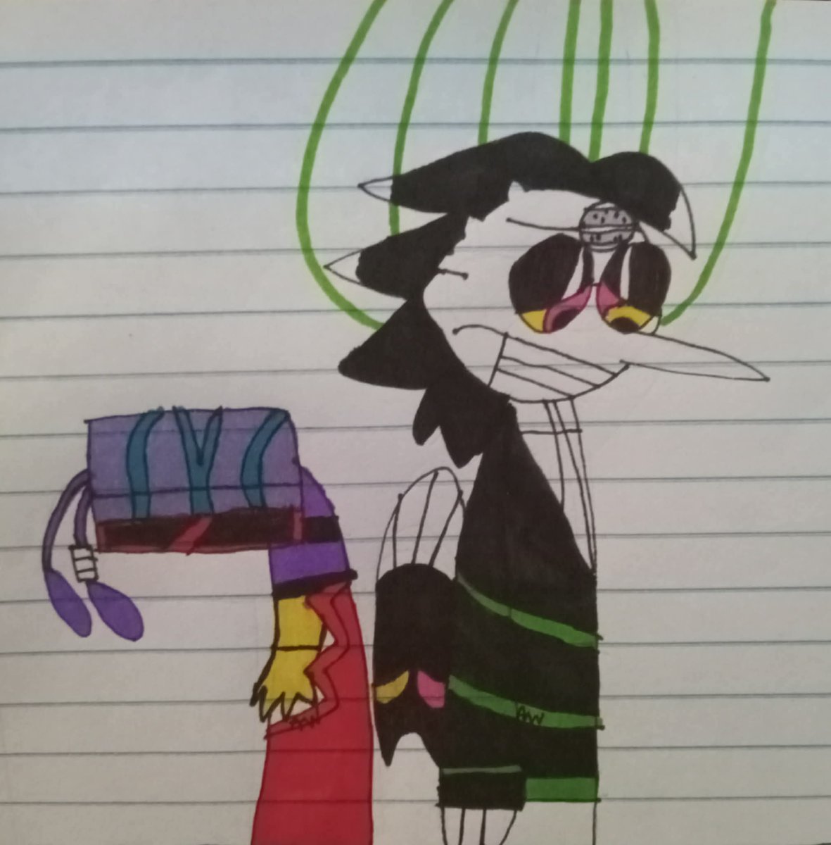 USunpop209's tweet photo. Day 11: Friend.
( Look at the wings. )
#deltarune #deltarunefanart #spamton #spamtongspamton #tenna #mranttenna #spamtonoc #tennaoc #ocart #spamtenna #traditionalart #spamtennatober https://t.co/LAcI6a1WVs