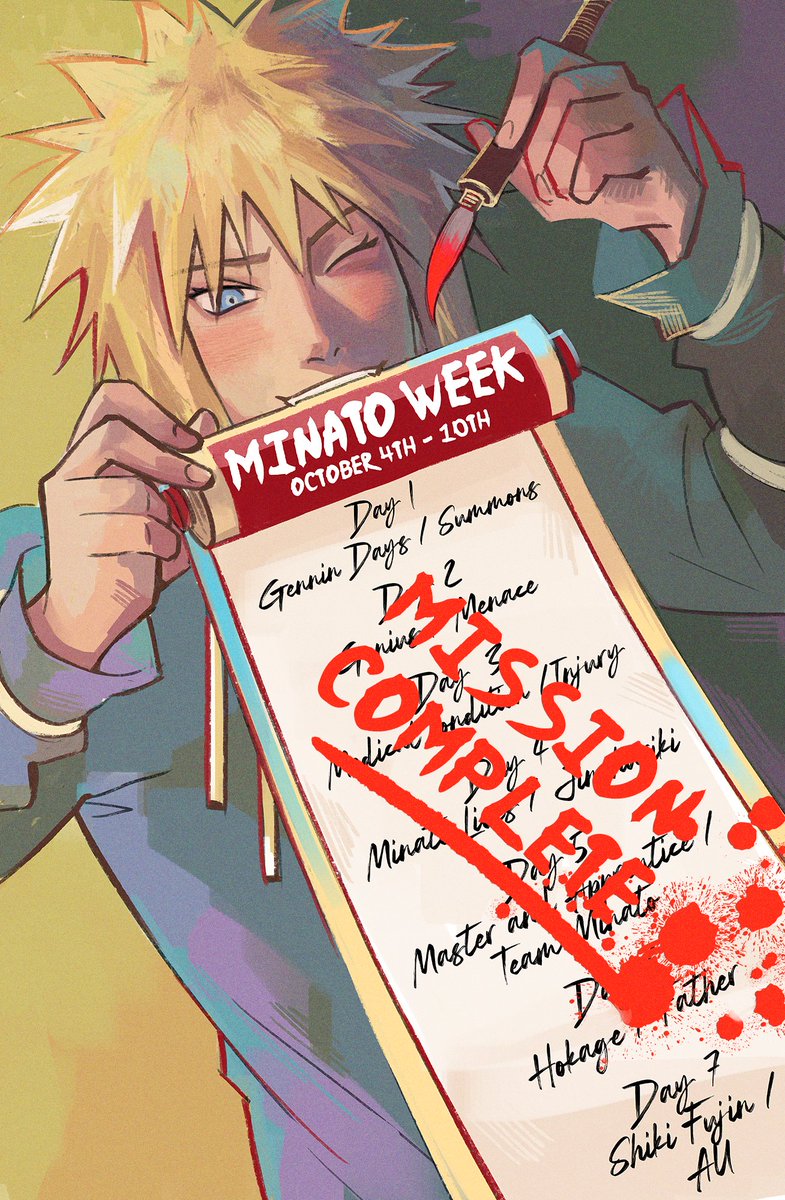 KokoDraws01's tweet photo. And that's a wrap, #MinatoWeek2026 is officially over!! 🎉
I was blown away by all the talent displayed this week, thank you all so much for participating!💛
It was a honor to host this week, and I hope to see you all next year for Minato Week 2027 (same blog, same date!) 💖 1/2 https://t.co/GtVP44HDTl