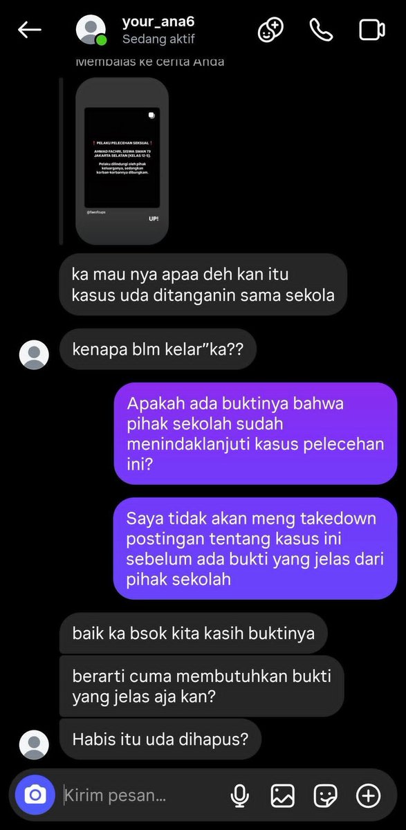 heegyunaw's tweet photo. dan setelah kasus ini di up lewat akun instagram @faeofcups untuk meminta keadilan, ada satu akun dm dengan tanggapan yang sangat ironis. Tolong bantu repost apabila tweet ini lewat di kalian. Supaya pihak sekolah bisa segera memberi sanksi terhadap pelaku.

#pelecehanseksual https://t.co/TbHbcANDMi