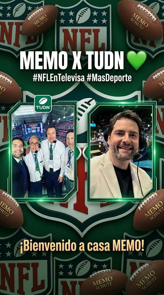 sake274521's tweet photo. Hoy vuelve el a la nfl 
MEMO X TUDN 
#NFLEnTelevisa #MasDeporte https://t.co/mCTX8F5GaP