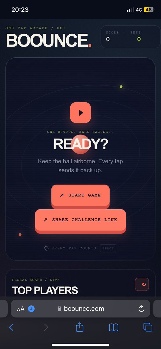 noniwrld's tweet photo. @anupamrjp https://t.co/qekt1ZWvDX -  building Boounce. Check it out. 

A social game to play alone or with friends.

Boounce is a fast browser arcade game. 

- ⁠Keep the ball in the air and beat your best score. It’s like the football game “kick ups”, using your fingers. https://t.co/QwpFUbdZjp
