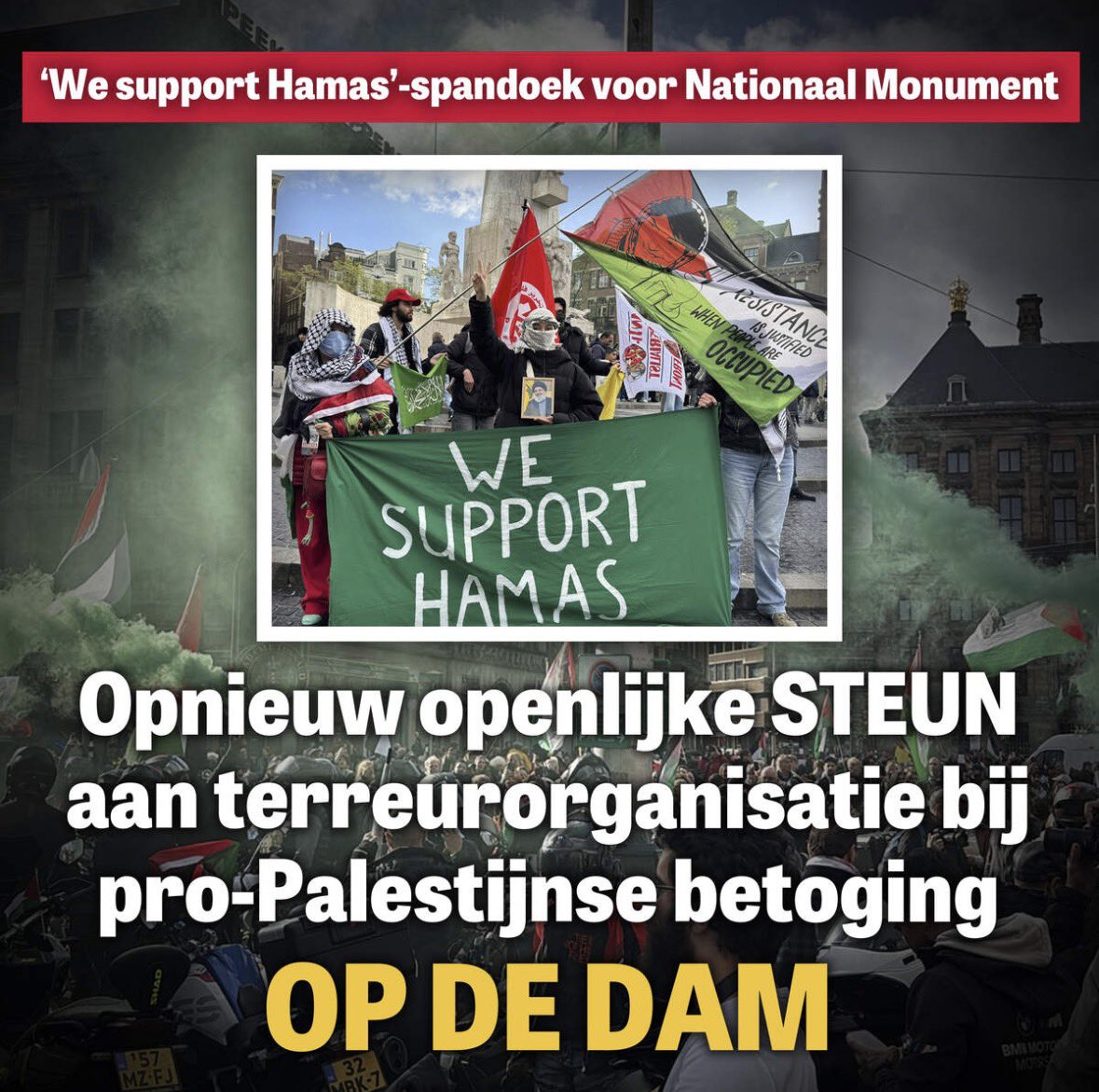 rubenbrekelmans's tweet photo. Dit hoort niet thuis in onze straten, niet in onze hoofdstad, niet in Nederland.

Vrijheid is wat ons land zo mooi maakt. Daar past geen verheerlijking van islamitische terroristen bij, die alles willen kapot maken waar wij voor staan.

Het is eigenlijk van de zotte dat terreurverheerlijking nog niet strafbaar is. Dit gaan we zsm regelen. Zodat deze ongure types worden aangepakt.