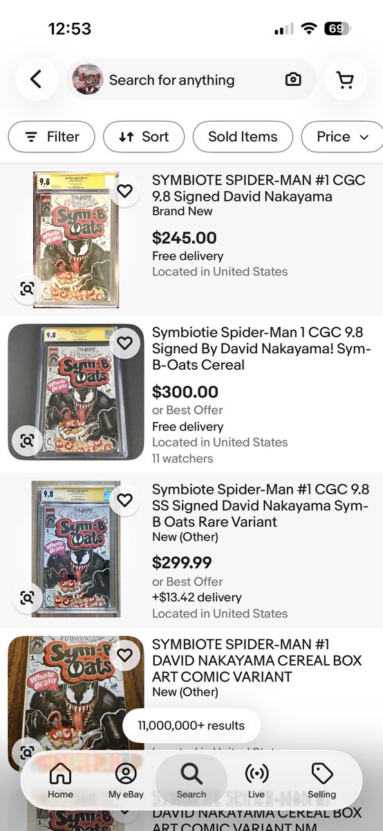 HBizzle252's tweet photo. Symbiote Spider-Man #1 CGC 9.8 SS Signed David Nakayama Sym-B Oats Variant $220 shipped! 💥 #Venom #Variant #CGC https://t.co/8D4RtmHK8M