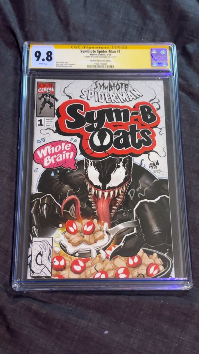 HBizzle252's tweet photo. Symbiote Spider-Man #1 CGC 9.8 SS Signed David Nakayama Sym-B Oats Variant $220 shipped! 💥 #Venom #Variant #CGC https://t.co/8D4RtmHK8M