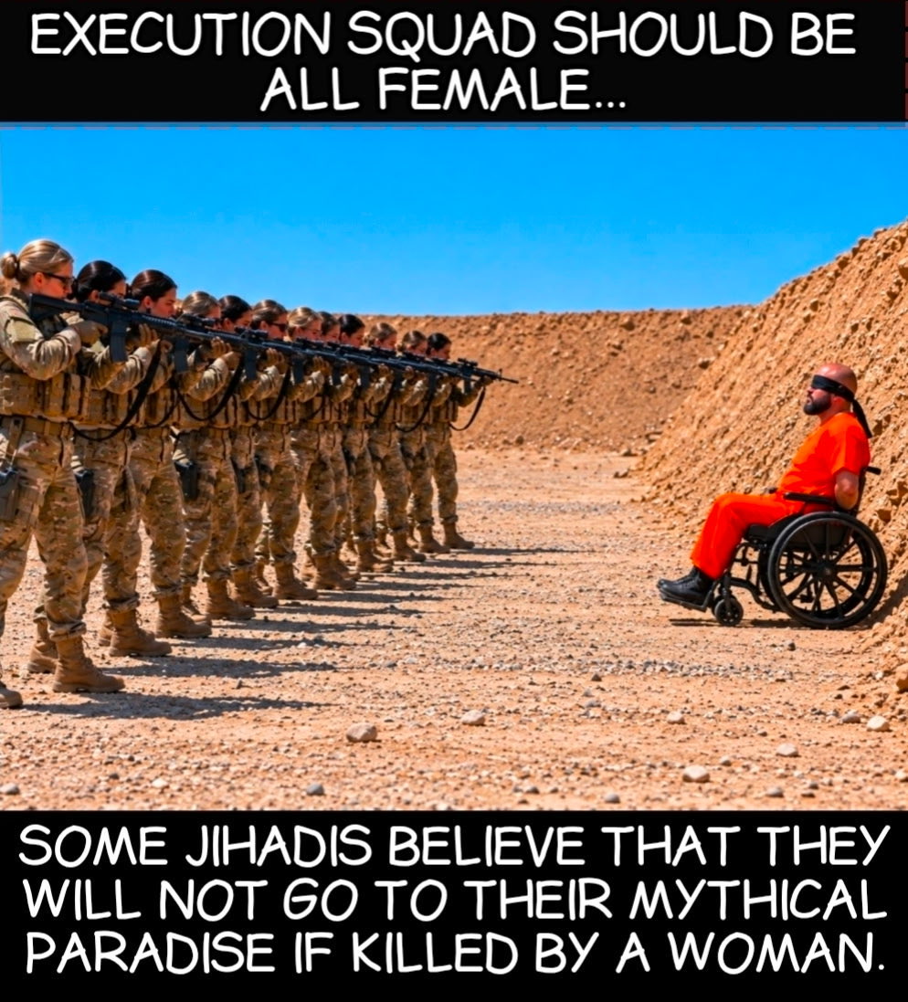 ABPosse007's tweet photo. @AwakenedOutlaw I Hope the Firing Squad is ALL FEMALE SOLDIERS… ⚖️🇺🇸 https://t.co/Jwv4EsbCa0