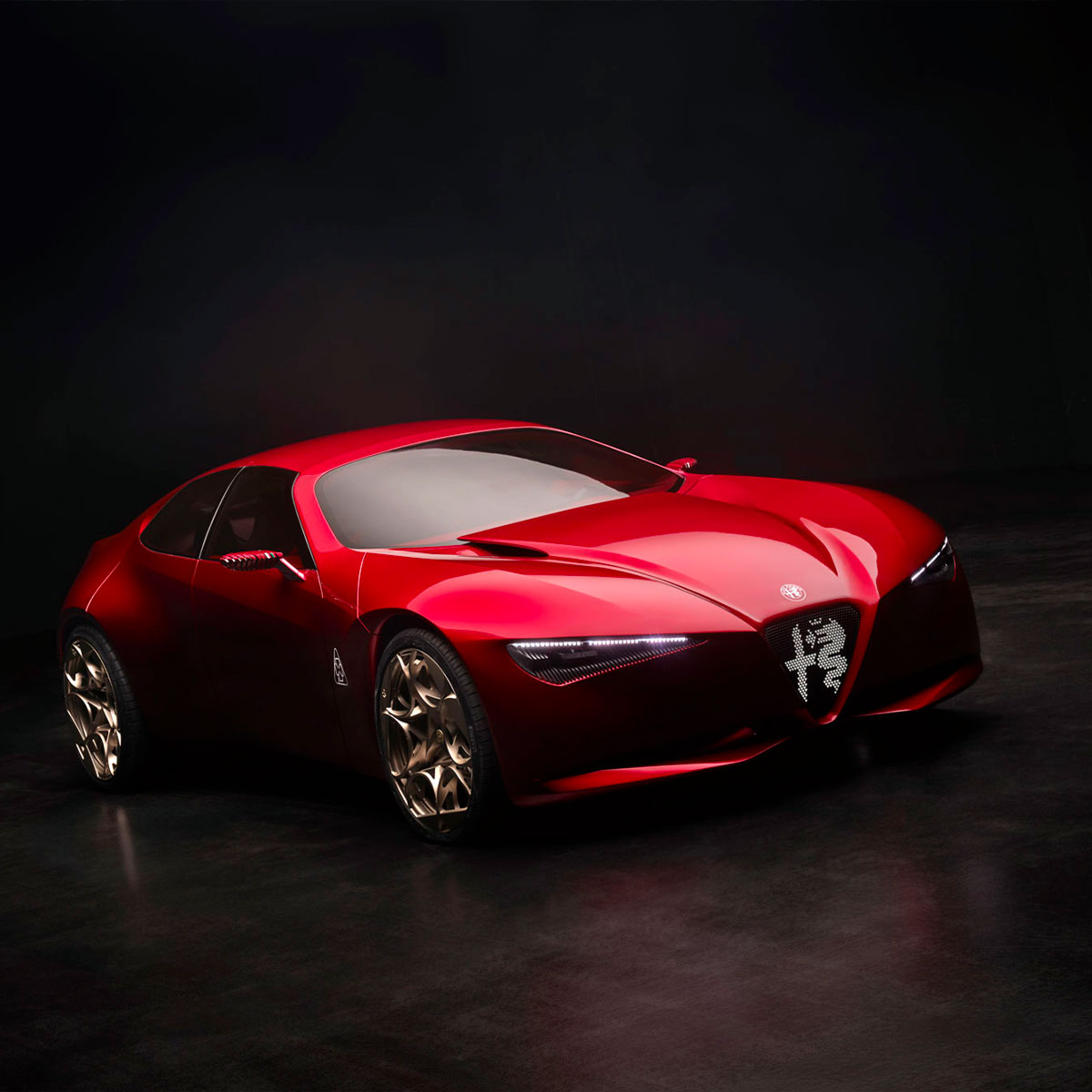 italpassion's tweet photo. Voici le concept Alfa Romeo Cuorerosso que je verrai demain en vrai. 
- coupé 2+2
- Long de 4 700 mm, large de 1 980 mm et haut de seulement 1 331 mm, avec un empattement de 2 930 mm
- un poids de 1 750 kg
- suspension pneumatique
- système de freinage Brembo carbone-céramique
- moteur Full Hybrid V6 2.9 associé à une transmission intégrale Q4
- un arbre de transmission en fibre de carbone.