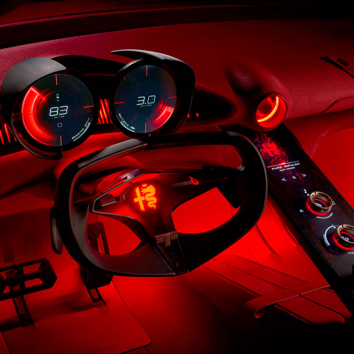 italpassion's tweet photo. Voici le concept Alfa Romeo Cuorerosso que je verrai demain en vrai. 
- coupé 2+2
- Long de 4 700 mm, large de 1 980 mm et haut de seulement 1 331 mm, avec un empattement de 2 930 mm
- un poids de 1 750 kg
- suspension pneumatique
- système de freinage Brembo carbone-céramique
- moteur Full Hybrid V6 2.9 associé à une transmission intégrale Q4
- un arbre de transmission en fibre de carbone.