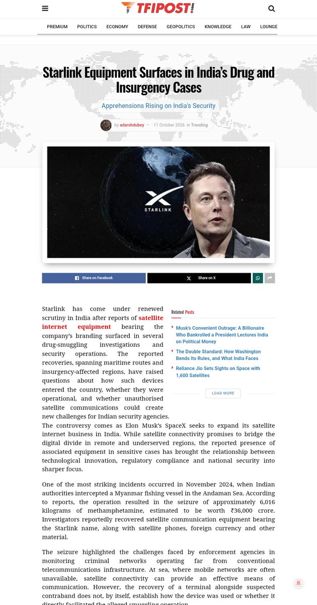 y4tarpido's tweet photo. It’s not just about mobile data, sir. We have vast coastlines, dense forests, mountainous regions, and the Himalayas. Imagine the potential for illegal activities and covert communications facilitated by Starlink satellites in these remote and hard-to-monitor areas. https://t.co/4IS07nBZ41