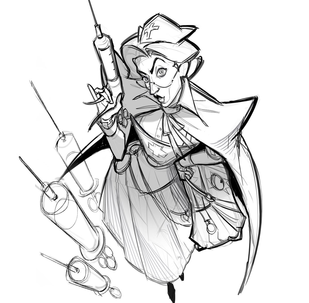 Mieoiii's tweet photo. doodles!! #deadlock #nurseharrow #solomon https://t.co/1now4tlQO9