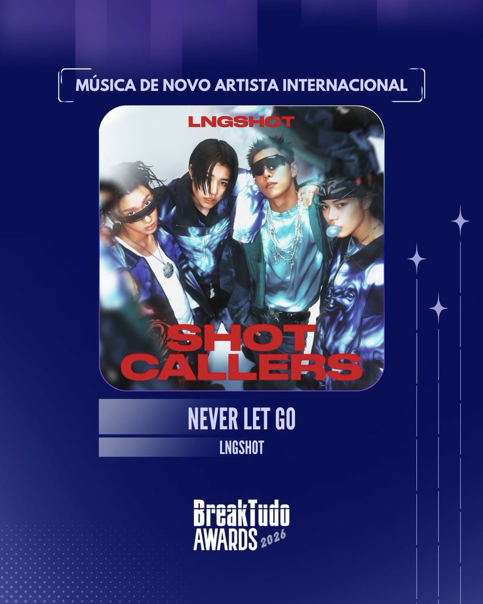 lngshotupdate_'s tweet photo. 🚨 LNGSHOT “Never Let Go” is still #2 in Song by New International Artist at the 2026 BreakTudo Awards.

Vote until Oct. 17: https://t.co/ojjBuTs7ra

#LNGSHOT #롱샷 https://t.co/A5N2ETDtht
